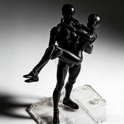 Artists Manikin Art Mannequin Figures Supplies Drawing Tools,Small Drawing Figure Model for Action Figure,Set Sketching,Painting(Black-Male)