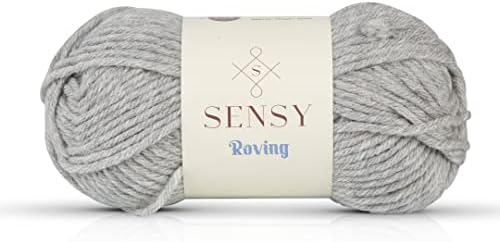 S Sensy Roving - Premium Acrylic&Wool Yarn, Light Gray Heather, 131 Yards
