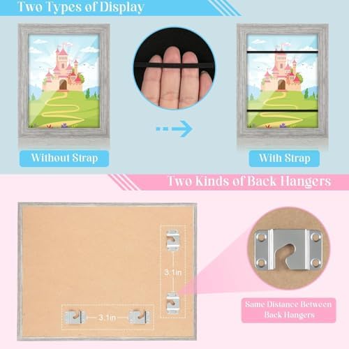 GULETHUN [2-Pack] Kids Art Frames, 9x12 Front Opening Kids Artwork Frames Changeable, Light Wooden Color Artwork Display Storage Frame for Wall, Holds 50 Pcs, for 3D Picture, Crafts, Children Drawing