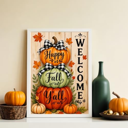 Colorful Pumpkin Diamond Art Kits for Adults, Full Round Diamond Painting