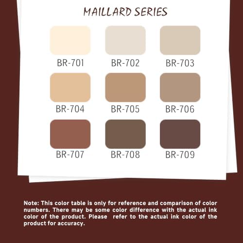 languo Acrylic Paint Markers, 9 Colors Maillard Series, Soft Brush Tip