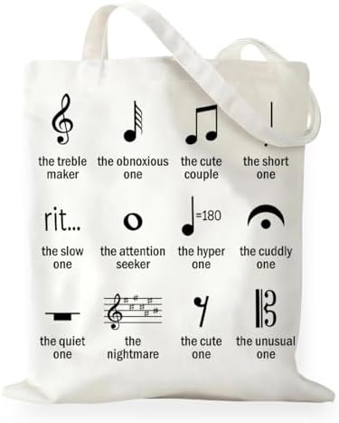 Canvas Tote Bag Gifts for Women Music Dance Sewing Lovers, Double-Sided Print Bags