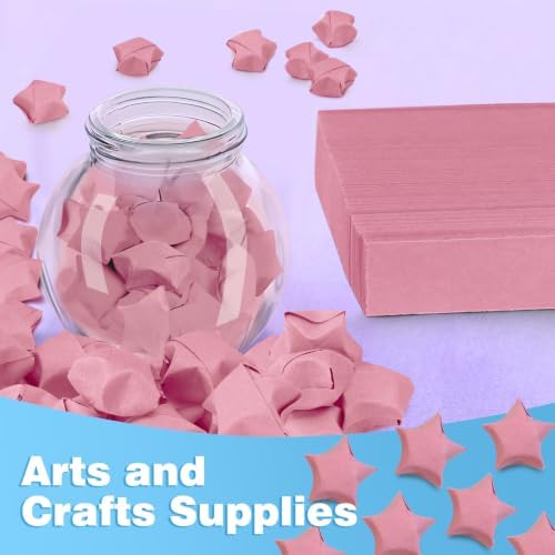 FoDau770 Solid Color Star Paper Strips - 360 Sheet, Pastel Pink