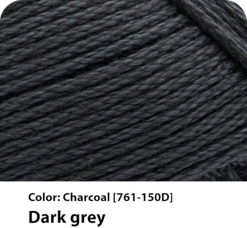 Lion Brand Yarn, 24/7 Cotton Yarn, Charcoal, Gray, 3 Pack