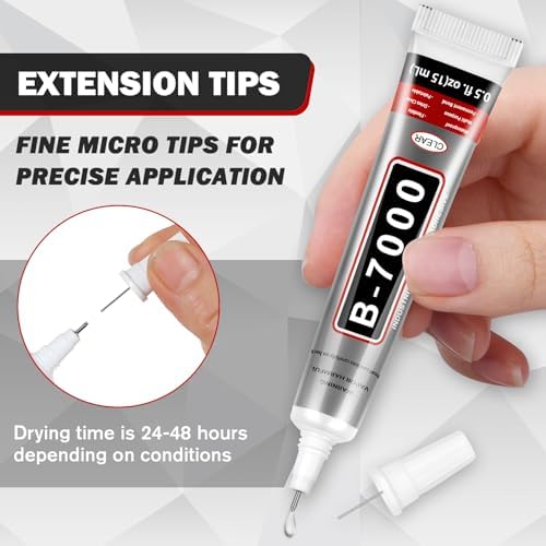 B-7000 Glue Clear with Precision Tip, 15ml 24 Pack Multi-Function Craft Adhesive, Waterproof Strong Bond Glue for Jewelry Making, Rhinestones, Bedazzling, Crafts, Shoes, Fabric, Phone Repair