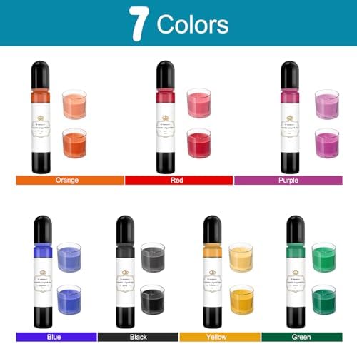 YRYM HT Candle Dye, 7 Colors Liquid Oil-Based Dye for Candle Wax
