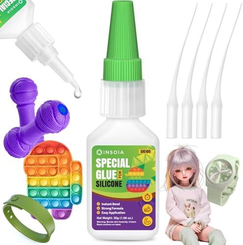 INSOIA Super Silicone Glue Clear, 20g, Strong Bond, with Precision Tips