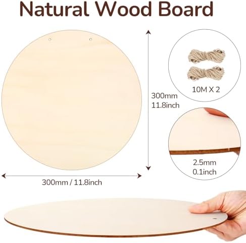 Philorn 12Pcs Wood Circles