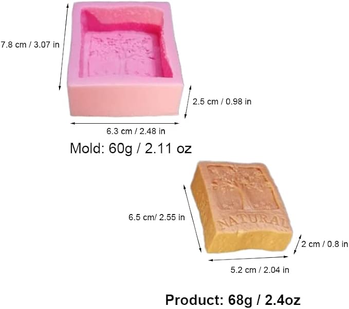 Tree Pattern Silicone Soap Mold for Natural Skincare Soap Making, DIY Skincare Products & Small Business Soap (Natural)
