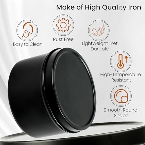 CONNOO 48 Pack - 24pcs 8oz & 24pcs 4oz Matte Black Candle Tins with Lids