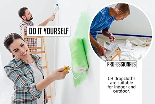 Canvas Drop Cloth for Painting (Size 12 x 15 Feet, Pack of 1) - Pure Cotton Painters Drop Cloth for Painting, Furniture & Floor Protection - All Purpose Thick Canvas tarp with Double Stitched Edges