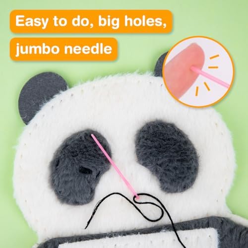 Avenir My First Sewing Kit Ages 6-8, Panda Stuffed Animal Craft Set