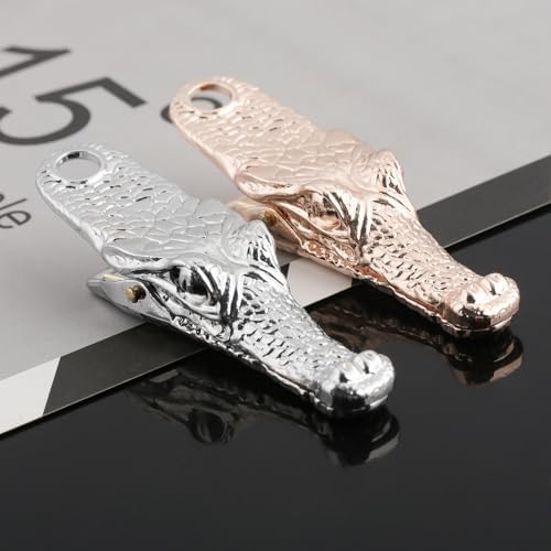 Vintage Crocodile Head Journal Clip - 3.4 Inch Heavy Duty Alligator Metal Book Clip Pin, Solid Decorative Bookmark Paper Organizer Notebook Holder Planner for Home Office Desk