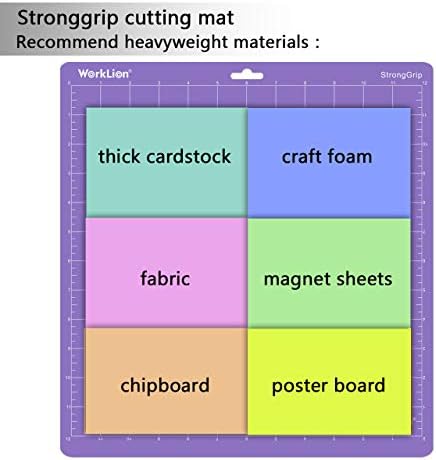 Cutting mat 12x12 Compatible With Silhouette Cameo 4/5/3/2/1(6 mats-4 Standard Adhesive,1Light Adhesive, 1Strong Adhesive) Adhesive Cutting Mat for Crafts, Quilting, Sewing, Scrapbooking and All Arts
