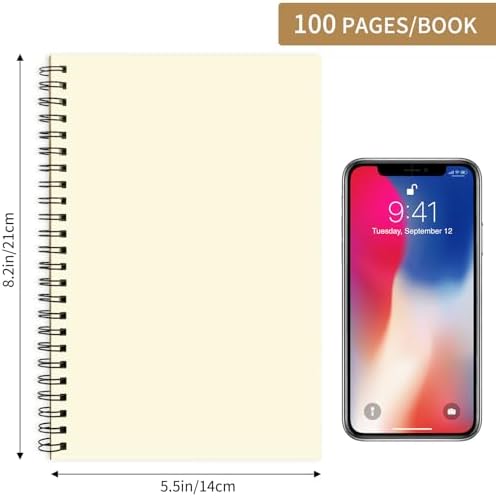 EOOUT Sketch Book for Kids, 12 Pack, A5 Blank Spiral Notebooks Sketchbooks, Unlined Journals 5.5 x 8.3 Inch, 100 Pages / 50 Sheets, Diary Sketch Books for Drawing, Art, Students, Office