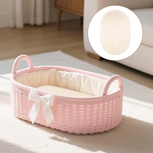 5 Pcs Wooden Basket Bottom for Crocheting, 5 Sizes Wooden Oval Blank Solid Crochet Basket Base for DIY Basket - Weaving Supplies, Home Decoration