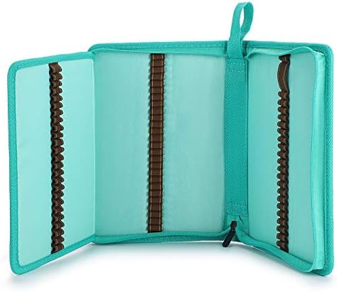 BTSKY Portable Canvas Zippered Colored Pencil Case Large Capacity 72 Slot