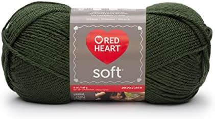 Red Heart Soft Yarn for Crocheting and Knitting, Dark Leaf, 3-Pack