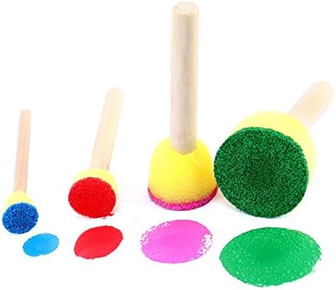 Kids Art & Craft Painting Drawing Tools Mini Flower Sponge Brush Set Fun Kits Early DIY Learning