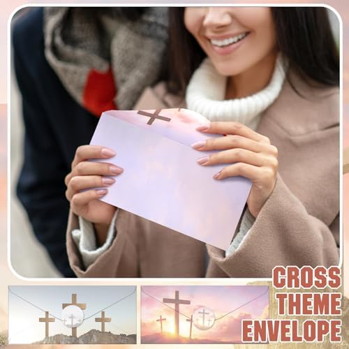 TaoBary 160 Pcs Religious Letter Cross Stationery Paper and Envelopes Set