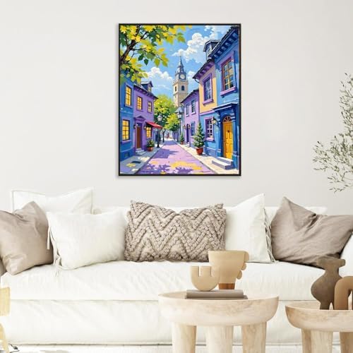 AOSGEDY Paint by Numbers Kit for Adults, Scenery-Cityscape Adults Paint by Number Kits, Landscape Paint by Numbers for Beginners, DIY Acrylic Painting on Canvas for Home Wall Art Decor 16x20 Inch