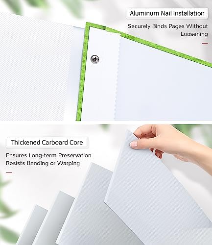 Artfeel Photo Album Self Adhesive Scrapbook Album for 3x5 4x6 5x7 8x10 Pictures,120 Pages Linen Cover with Display Window DIY Photo Book,Ideal Gifts for Family Travel Wedding Baby