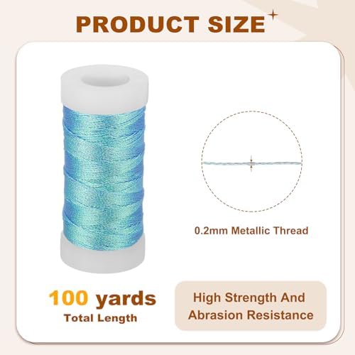 PATIKIL Metallic Thread 100yds Embroidery Thread for Sewing Machine