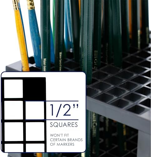 U.S. Art Supply 96 Slot Marker Organizer & Paint Brush Holder