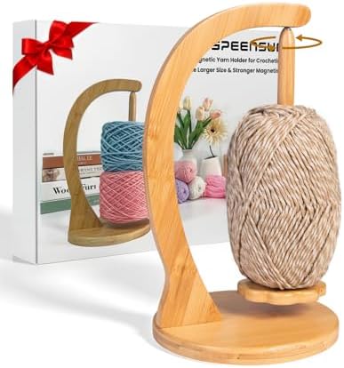 SPEENSUN Magnetic Yarn Holder for Crocheting, Large, Natural
