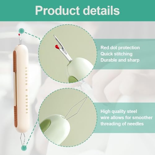 2 in 1 Needle Threader Seam Ripper, 2026 New Needle Threaders Seam Rippers for Sewing, Upgraded Needle Threading and Seam Remover Sewing Seam Ripper Tools (6Pcs)