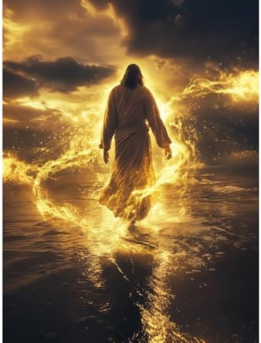 Yezavesu Jesus Diamond Art Kits for Adults Beginners 12x16 Inch | Jesus Diamond Painting Kit, DIY 5D Full Round Drill Gem Art, Stress Relief Craft Kits, Home Wall Decor Gift