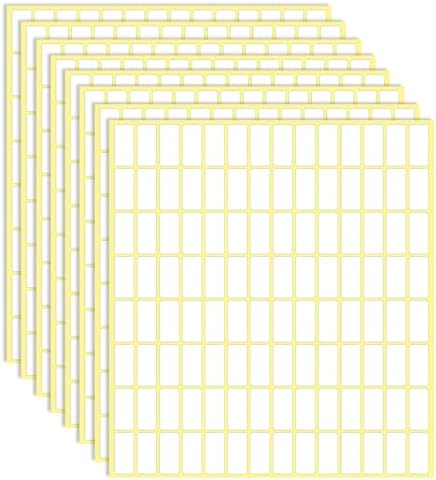 30 Sheets White Labels Stickers for Writing 10 X 20 mm Small Price Tags Blank Storage Container Stickers for Jars File Folders School Office Kitchen (3360 Labels)