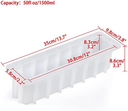 Loaf Soap Mold, 12" Large Rectangular Silicone Mold, Swirl Making Tool for DIY Soap, Handmade Candles, Resin Casting, Homemade Desserts, Capacity 50 oz