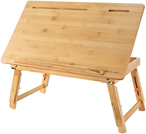 Drawing Table Nnewvante Laptop Desk, Adjustable Bamboo Bed Tray, Large