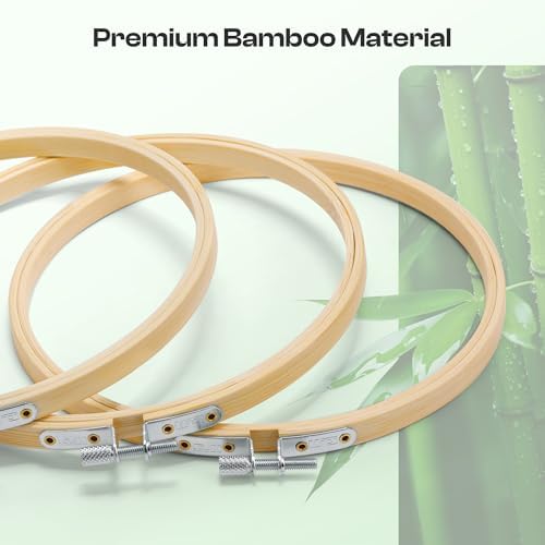 Caydo 6 Pieces 8 Inch Embroidery Hoop with Metal Screw