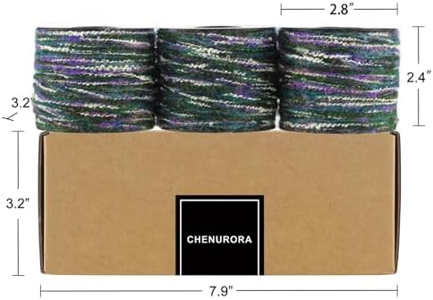 Artisanal Yarn Collection Multifiber Fancy Yarn for Knitting Crocheting Crafts DIY, Set of 3 Rolls(118 Misty Violet Grove)