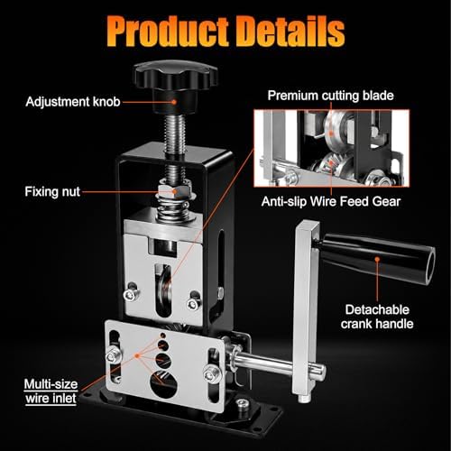 Zihvfzu Manual Wire Stripping Machine, Hand Crank & Drill Driven Cable Tool