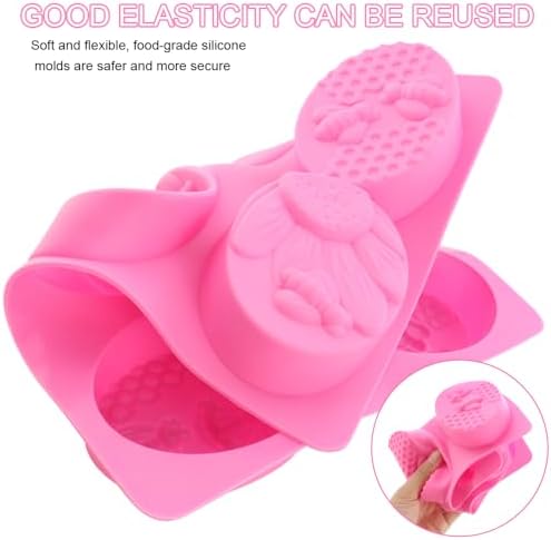 2 Packs 6-Cavity Honeybee Silicone Soap Mold for DIY Crafts | Oval Bee and Hive Queen Bumblebee Molds, For Homemade Craft Soaps, Lotion Bar, Bath Bomb, Beeswax, Chocolate and Dessert