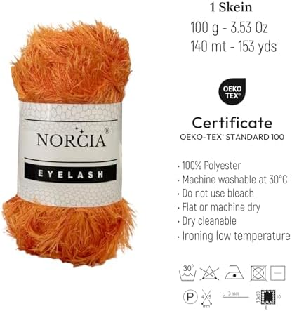 Eyelash Yarn Fun Fur Yarn(100g-3.5oz) (153yds-140mt) Fuzzy Premium Soft Crochet DIY Hand Knitting 100% Polyester
