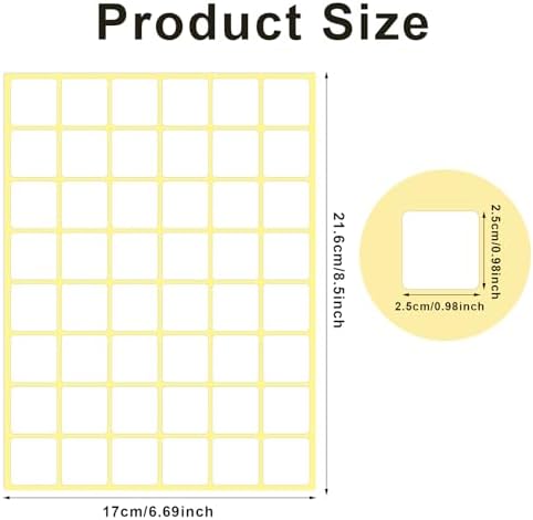 1440 Pcs Blank Date Labels 1" X 1" Labels Stickers for Organizing Square Writable White Labels Food Labels for Jars Boxes File Folders Envelopes School Office Kitchen