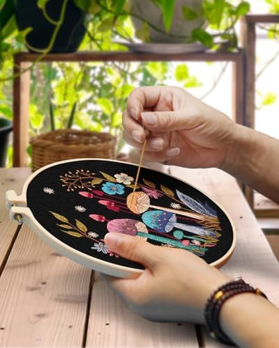 TINDTOP 2 Pack Embroidery Kit for Adult, Embroidery DIY Starter Kit