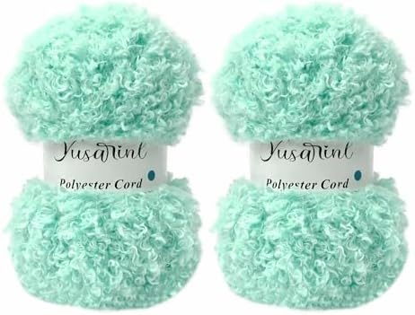 (32 Colors Available) Yusarinl 2 Skeins Teddy Bear Yarn,Fuzzy Yarn for Crochet Polyester Plush Fur for Crafts Fluffy Fuzzy for Knitting(6.7 oz, 80 yds)-Baby Blue