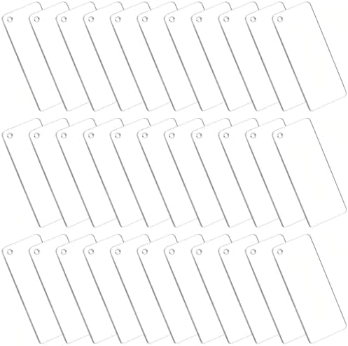 100 Pieces Rectangular Acrylic Blanks for Keychain Names Tags | Clear Keychain,Luggage Signs,Unfinished Bulk DIY Crafts Decorative Material 2mm