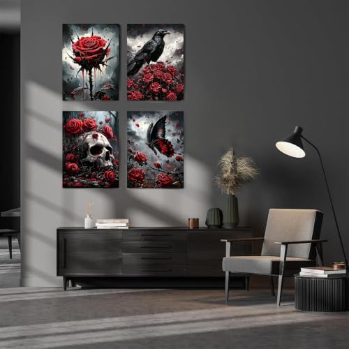 Gemozaic 4 Pack Gothic Diamond Art Kits for Adults, 12 x 16 Inch, Unframed