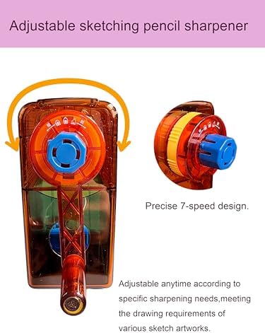 Sketching Pencil Sharpener for Artists, Long Point Sharpener for 1.4-23mm Pencils, Suitable for Charcoal, Colored Pencils, Drawing (Long Point Sharpener)