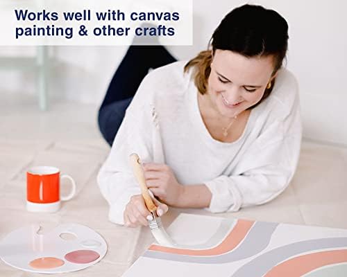Zibra Square Paint Brush for Painting Murals, Details, Narrow Trim and Windows, 1-inch, Artist Brush