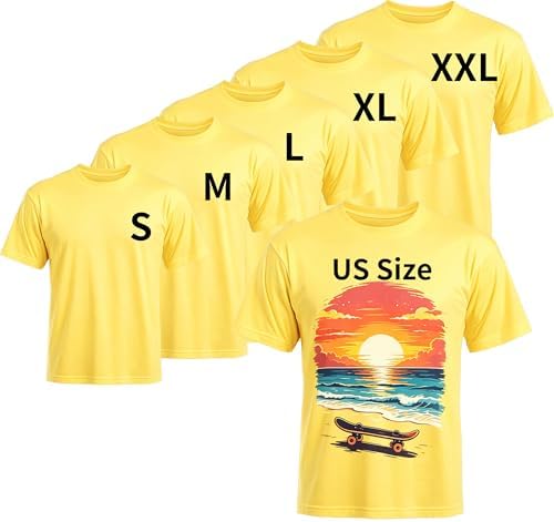 Joyclub 5 Pack Sublimation Shirts Blanks Bulk Polyester Unisex S-2XL | Wholesale crew neck short sleeve for heat transfer and vinyl; mixed sizes simplify team, event and small-batch planning gifts