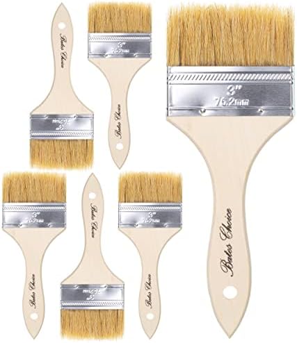 Bates- Chip Paint Brushes, 3 Inch, 6 Pack, Chip Brush, Brushes for Painting, Paint Brushes, Stain Brushes for Wood, Natural Bristle Paint Brush, 3 Inch Paint Brush, Chip Paint Brushes for Paint