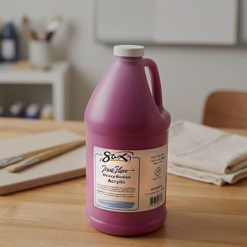 Sax True Flow Heavy Body Acrylic Paint, 1/2 Gallon, Magenta - 408508, 64 Fl Oz (Pack of 1)