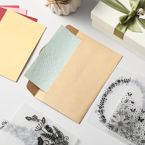 8 Pcs Geiseralie Embossing Folders for Card Making,Natural Style